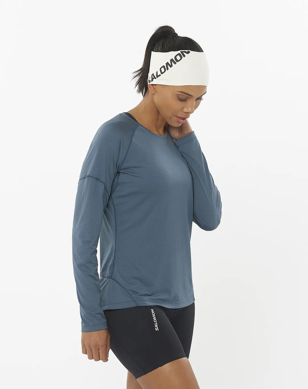 חולצת נשים Cross Run Tee LS – SALOMON-LC2270500 – midnight-navy – 1