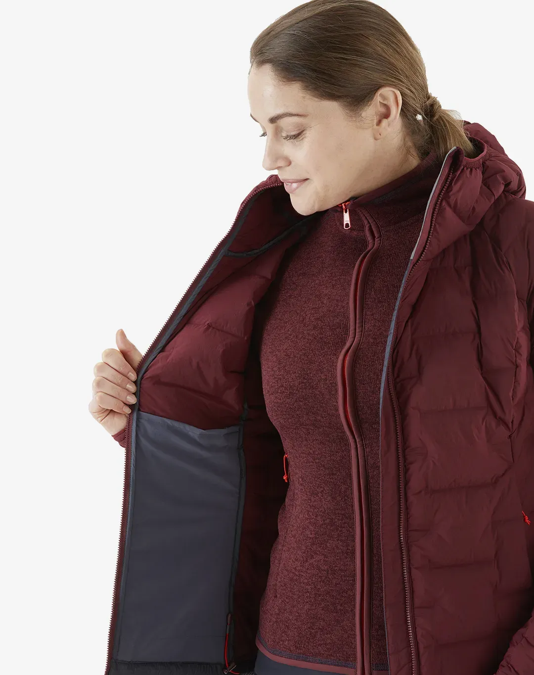 מעיל Cubit Strech Down Hoody – Rab-QDB-31-DEH – בורדו – 2